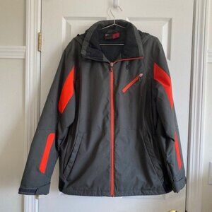 Spyder Men’s Insulated Winter Jacket w/ Hood – Gray, Size Large